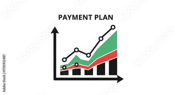 Obraz Payment plan chart with growth trend