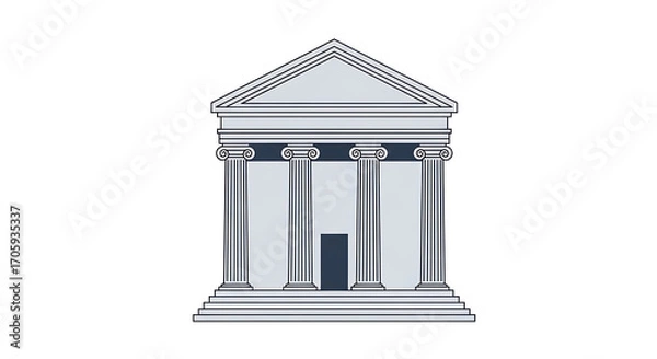 Obraz Building with Columns and a Door