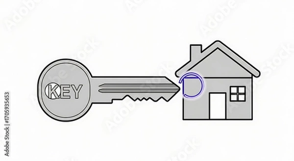 Obraz House Key Illustration