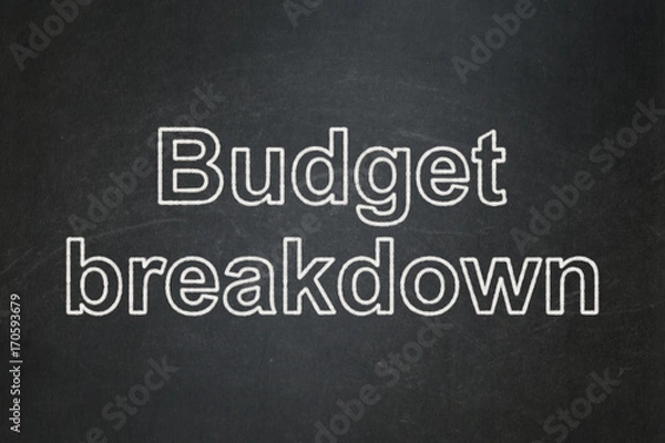 Fototapeta Finance concept: Budget Breakdown on chalkboard background