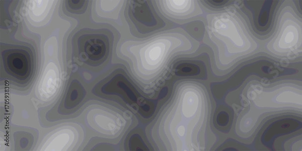 Fototapeta Abstract topographic map illustration with layered shades of grey creating depth and visual interest, seamless pattern.