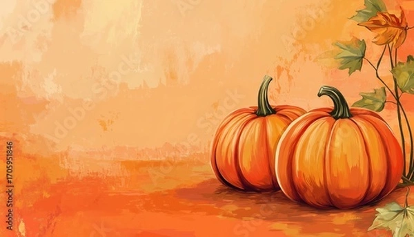 Fototapeta Template For Fall Harvest Pumpkin Festival And Events Announcement, Invitation, And Flyer With An Autumn Pumpkin Image Cropped In.