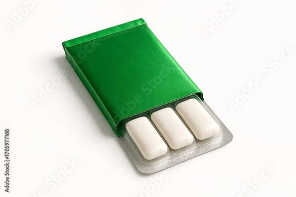 Obraz green pencil on white background