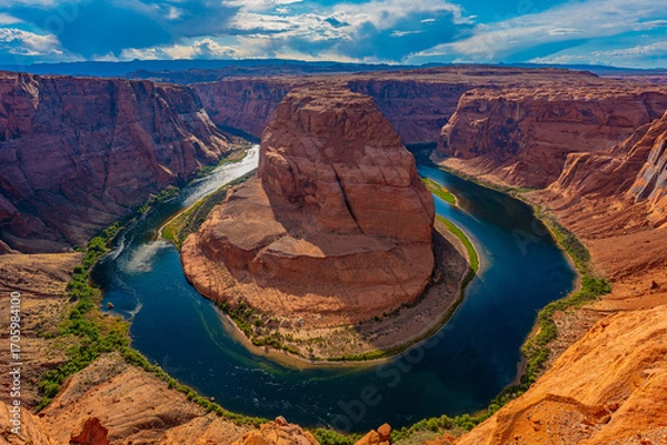 Obraz アメリカ　アリゾナ州のホースシューベンドの風景　グランドキャニオン　グランドサークル