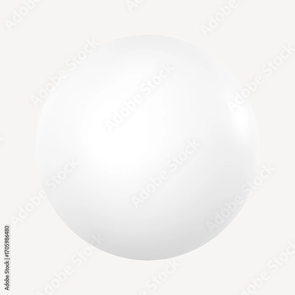 Fototapeta 3D white ball, geometric shape