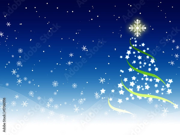 Fototapeta Blue christmas background