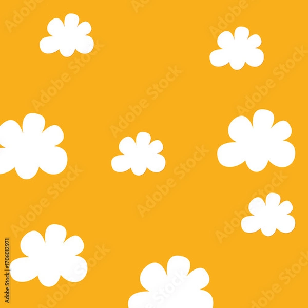 Fototapeta Cartoon Clouds Vector Illustration – Cute and Fluffy Sky Elements