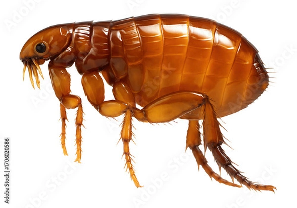 Fototapeta Fleas with laterally compressed body and enlarged hind legs