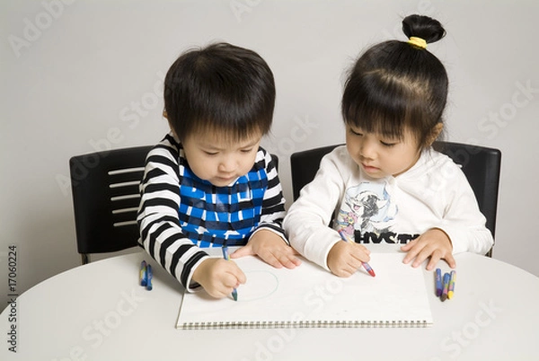 Fototapeta 絵を描く子供たち