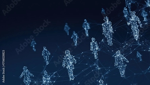 Obraz Abstract digital representation of people in motion