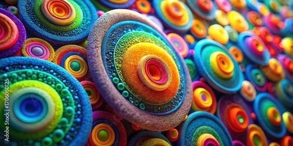 Fototapeta Macro Photography Colorful Circles Abstract Background - Vibrant Bokeh Wallpaper