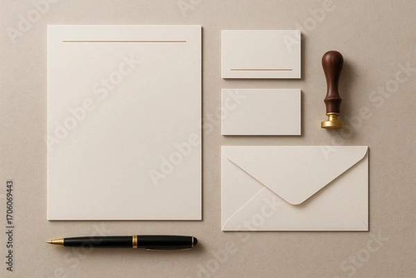 Fototapeta Elegant Branding Stationery Flat Lay – Premium Mockup