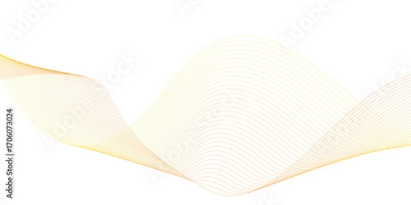 Fototapeta Luxury golden thin lines of gradient waves