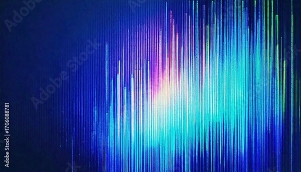 Fototapeta Glitch Overlay Digital Background with Music Wave & Line – New Trading Design