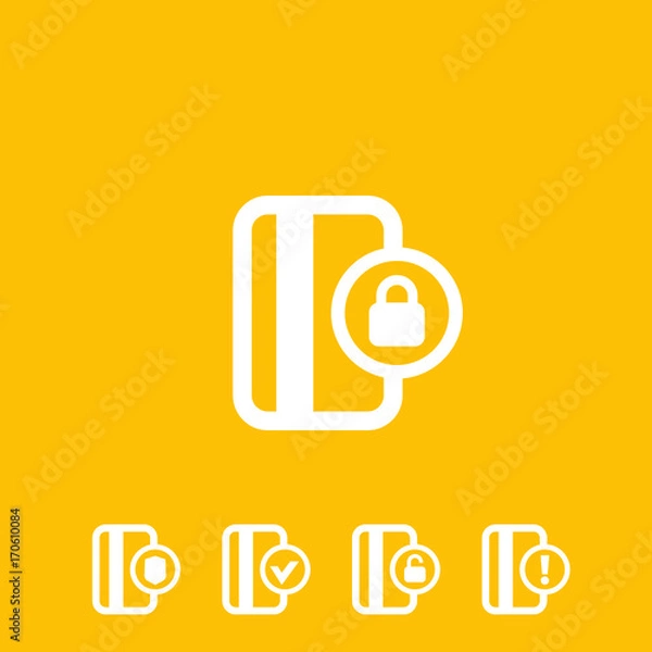 Fototapeta secure payment with credit card vector icons