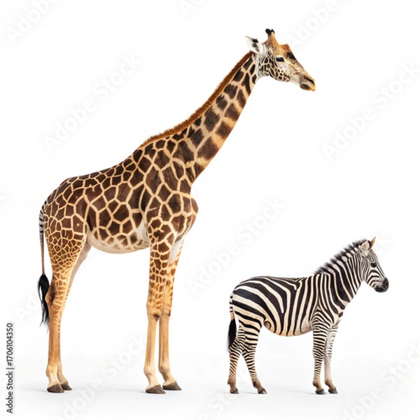Obraz giraffe on white background