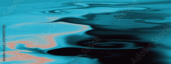 Fototapeta Abstract digital artwork featuring fluid swirling shapes in vibrant shades of blue and orange. Smooth color transitions create a dynamic flow with a hypnotic, dreamlike visual effect.