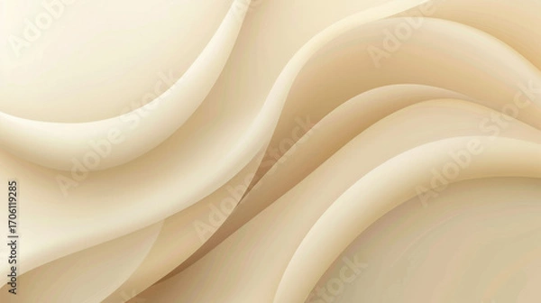 Fototapeta Minimalist beige abstract background, soft neutral tones, smooth gradients, gentle curves, wide empty copy space, clean modern design bridal fabric texture softness elegant wealth