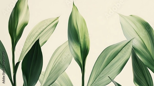 Obraz Vibrant Green Foliage Closeup with Textured Leaves in Natural Light and Detailed Vein-generative ai