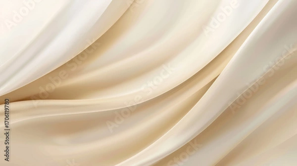 Fototapeta Minimalist beige abstract background, soft neutral tones, smooth gradients, gentle curves, wide empty copy space, clean modern design bridal fabric texture softness elegant wealth