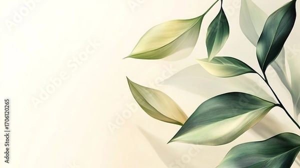 Obraz Vibrant Green Foliage Closeup with Textured Leaves in Natural Light and Detailed Vein-generative ai