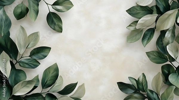 Obraz Vibrant Green Foliage Closeup with Textured Leaves in Natural Light and Detailed Vein-generative ai