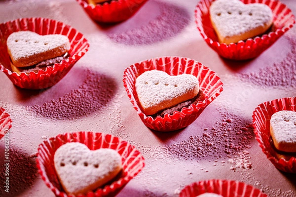 Obraz Valentine cookies background