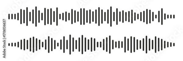 Fototapeta Sound Wave visualization, Podcast sound waves set. Digital frequency lines for music player, podcast, voice message, music app, recording apps or broadcast design. 