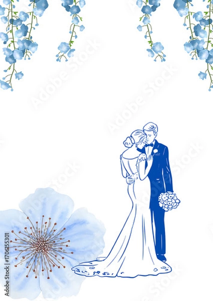 Obraz Blue wedding invitation.