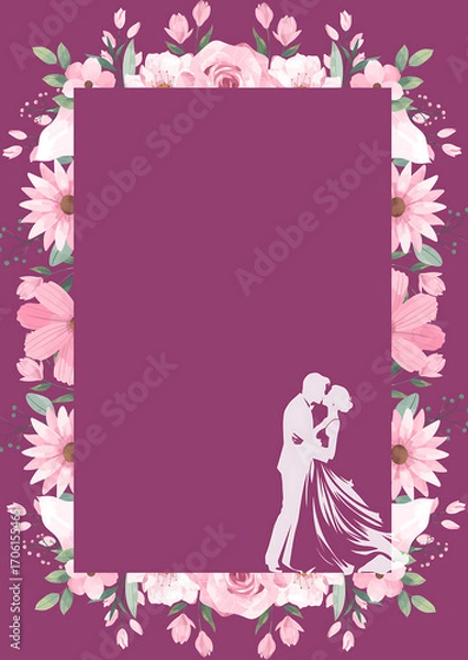 Obraz Purple wedding invitation.
