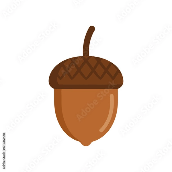 Fototapeta A simple, stylized illustration of an acorn on a white background, suitable for nature-themed designs