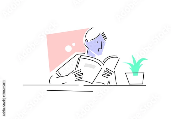 Fototapeta man sitting with laptop computer