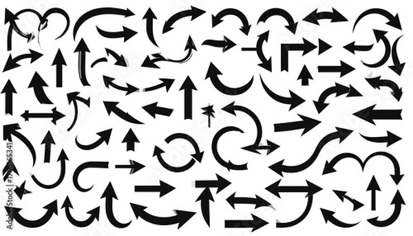 Fototapeta Collection of various arrow shapes