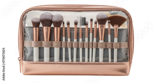 Fototapeta Makeup brush set isolated on transparent background