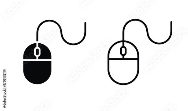 Fototapeta Mouse button click icon set vector.
