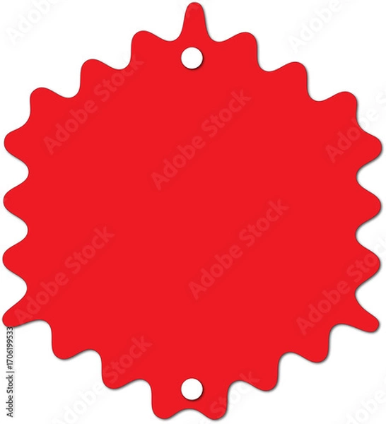 Fototapeta red blank label red solid vector shape
