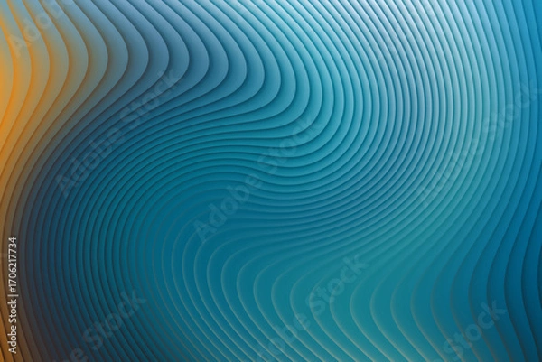Fototapeta Abstract swirling blue and orange wavy lines background
