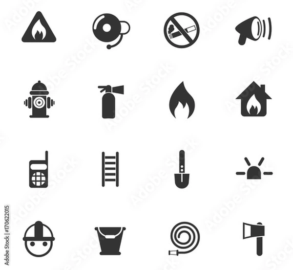 Obraz fire brigade icon set