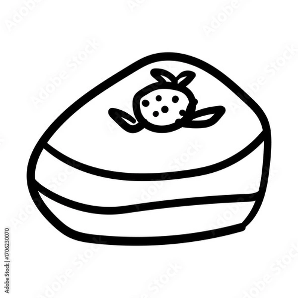 Fototapeta Hand drawn vector pumpkin dessert, pie, cake for fall greeting cards, posters, recipe, culinary design. Isolated on white background. Cute colorful summer illustration.