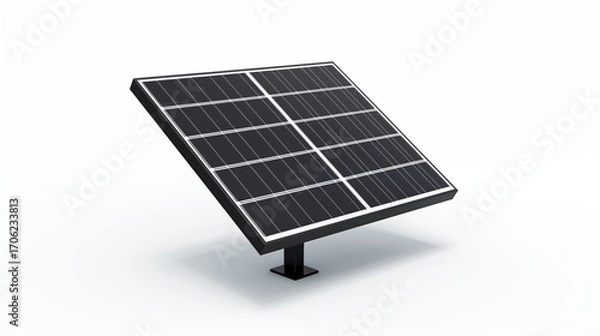Obraz Isolated solar panel on a white background showing the structure and cells of the renewable energy source