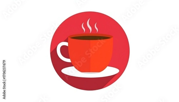 Obraz Red coffee cup icon