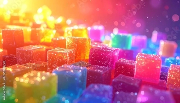 Obraz Abstract vibrant colorful cube pattern