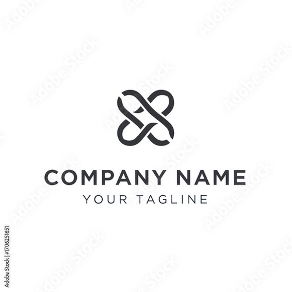 Fototapeta Minimalist logo design featuring intertwined shapes, with company name and tagline below.