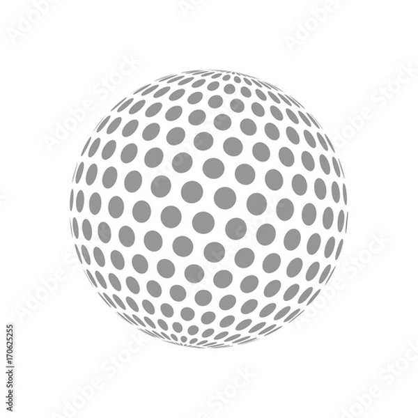 Fototapeta Abstract globe dotted sphere. 3d halftone effect vector background. Black and white vector illustration.