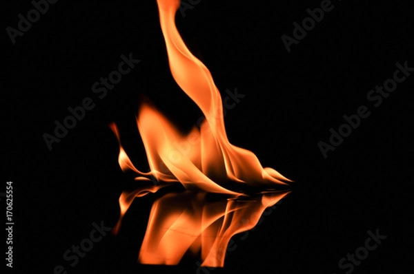 Obraz fire, Fire flames on black background,Fire flames background