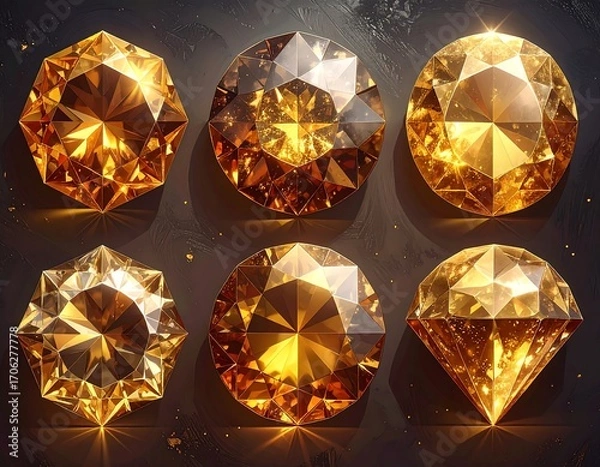 Obraz Amber gems on dark background