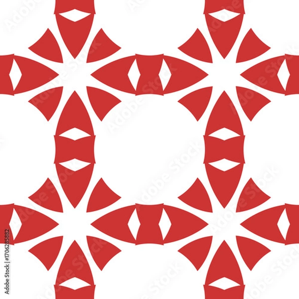Fototapeta Seamless Red Geometric Pattern Background