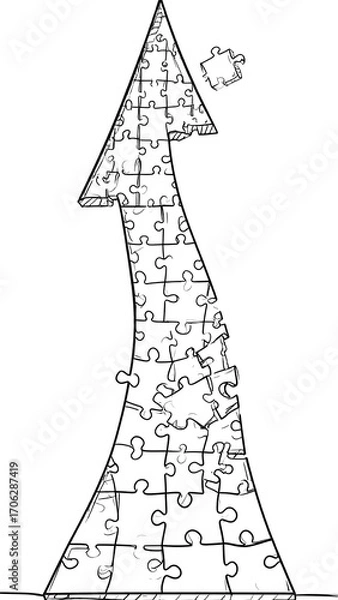 Obraz Arrow formed from puzzle pieces