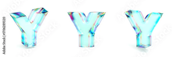 Obraz Crystal glass Font Set of letters Y 3D