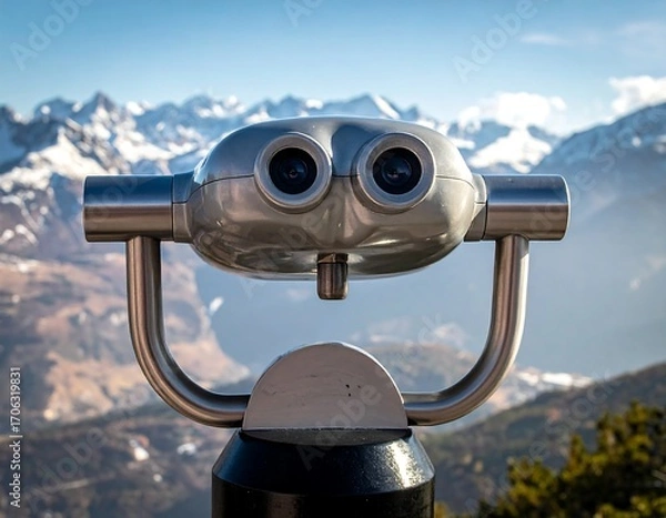 Obraz Binoculars on a mountaintop
